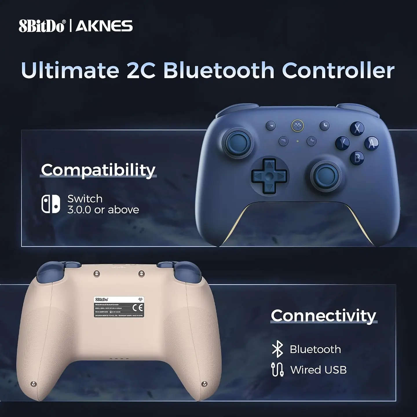 8BitDo Ultimate 2C Controlador Bluetooth para Switch/Switch 2 Blue 3