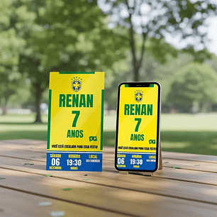 Convite Digital Futebol Brasil Copa do Mundo