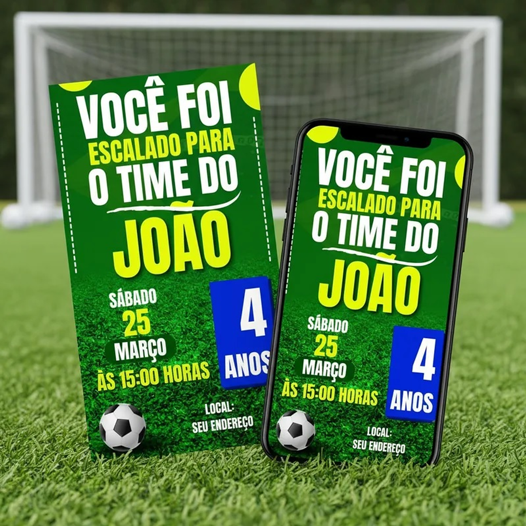 Convite Digital Futebol Brasil Copa do Mundo 1