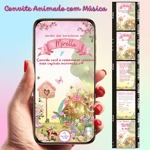 Convite Animado com Música - Jardim Encantado