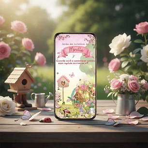 Convite Animado com Música - Jardim Encantado