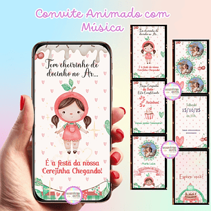 Convite Animado com Música - Cereja Cerejinha