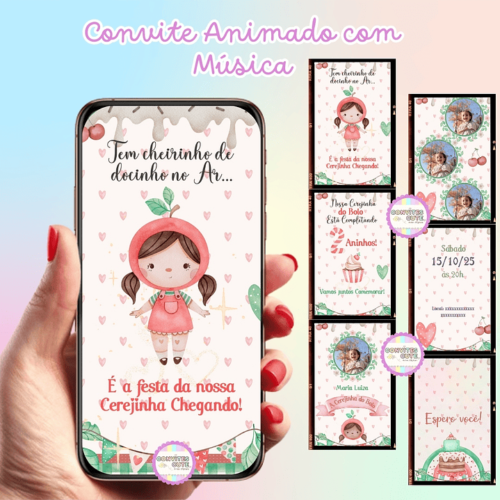 Convite Animado com Música - Cereja Cerejinha 2