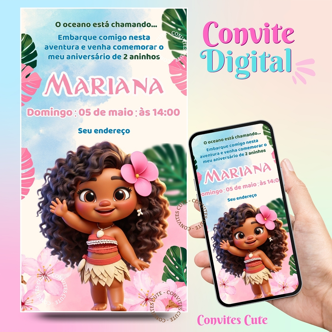 Convite Digital Moana 2