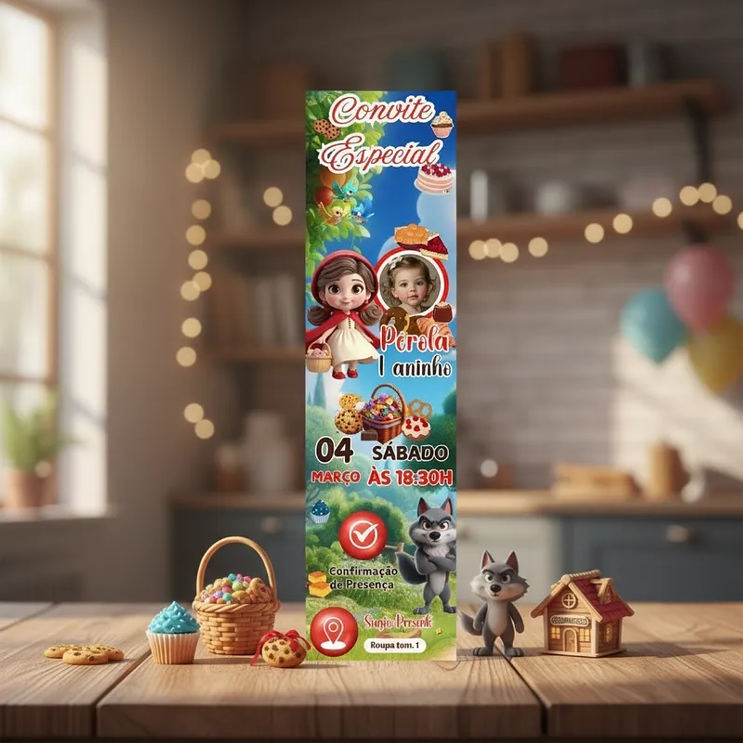 Convite Infinito Interativo Chapeuzinho Vermelho (Com foto) 1