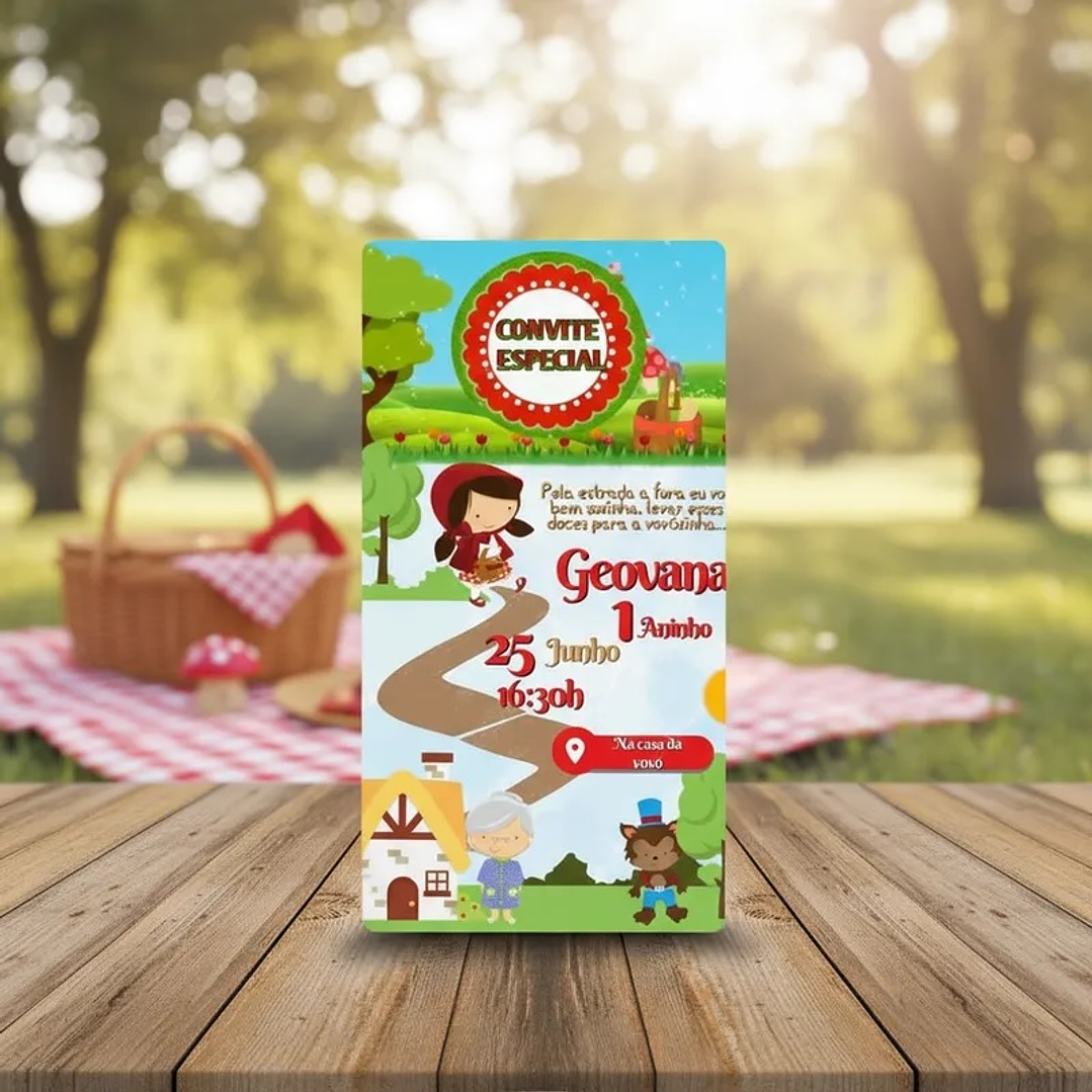 Convite Animado com Vídeo Chapeuzinho Vermelho 1