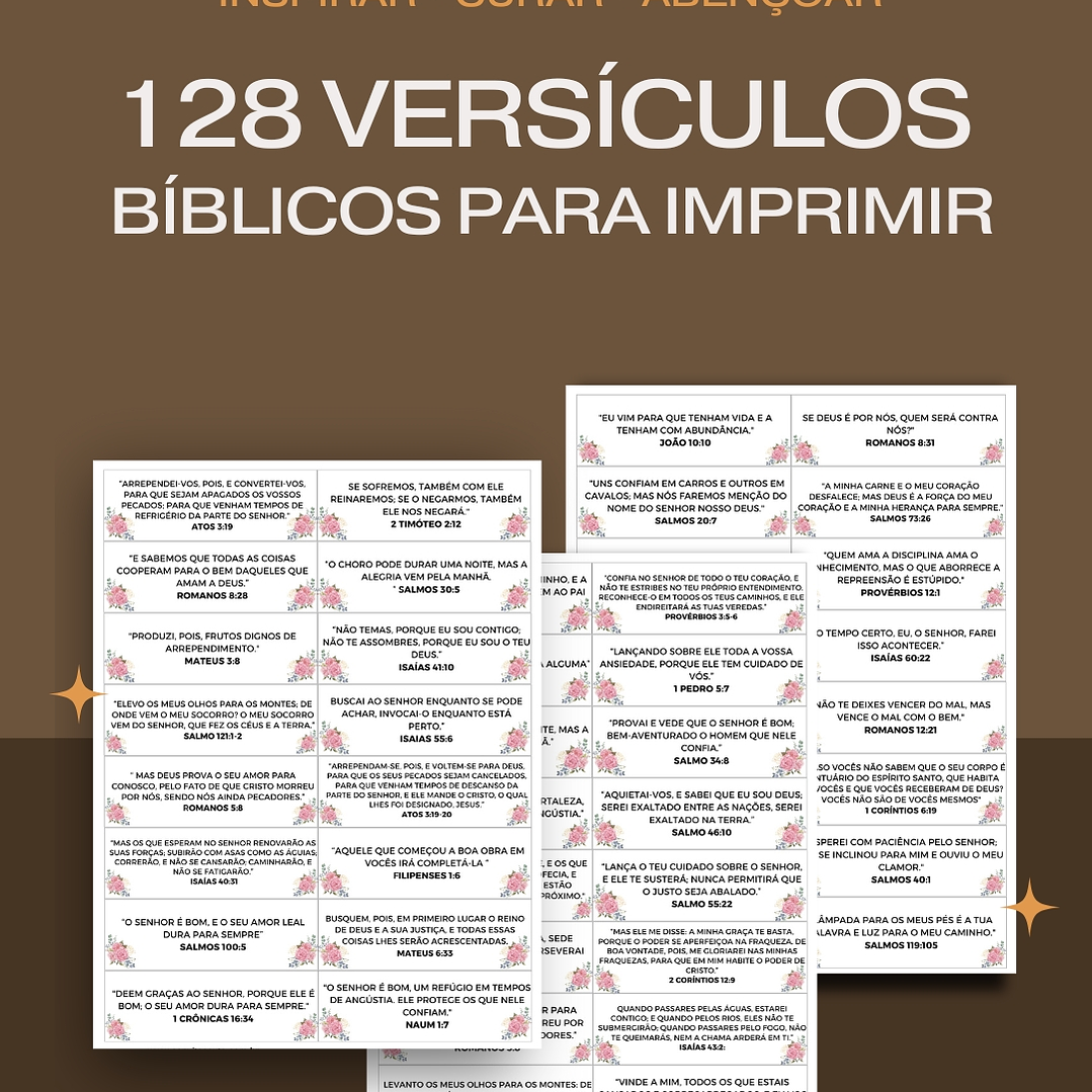 📚 128 Versículos Bíblicos Florais p/ Imprimir Inspirar, Curar, Abençoar 2