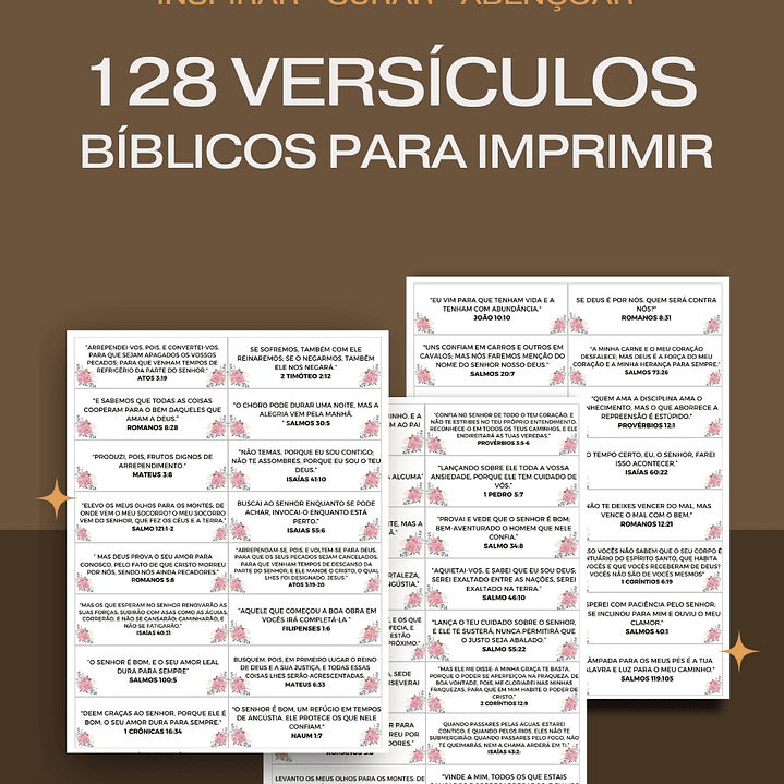 📚 128 Versículos Bíblicos Florais p/ Imprimir Inspirar, Curar, Abençoar 2