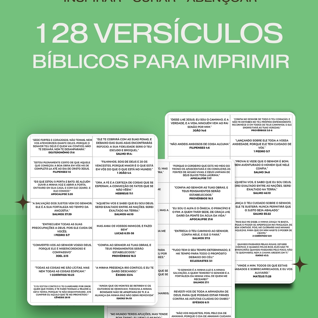 📚 128 Versículos Bíblicos (Fundo Branco) p/ Imprimir Inspirar, Curar, Abençoar 1