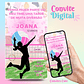 Convite Digital Esporte Vôlei Rosa - Thumbnail 1