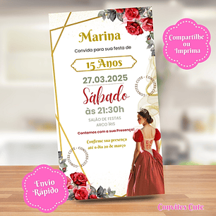 Convite Digital Debutante 15 anos