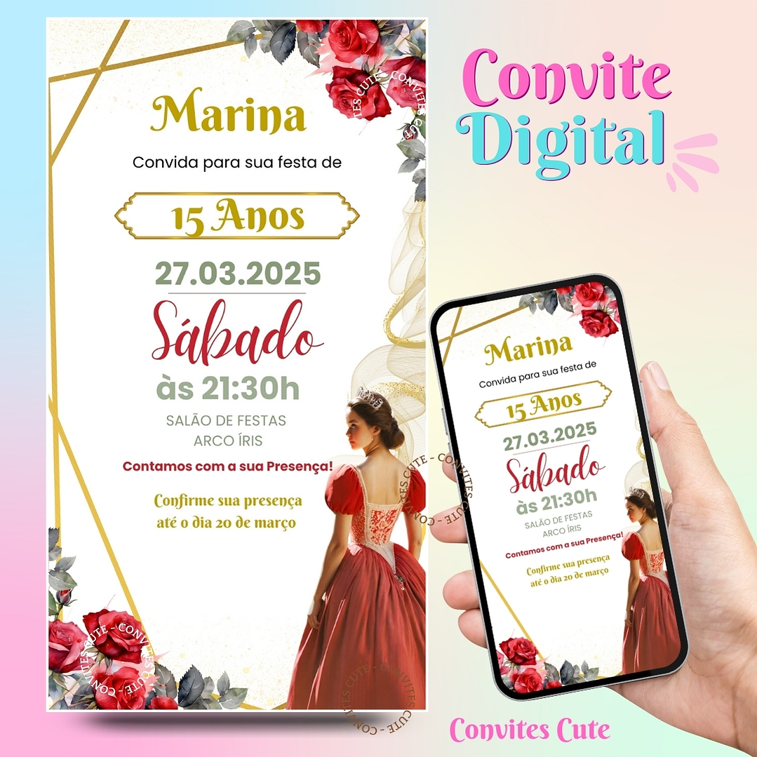 Convite Digital Debutante 15 anos 1