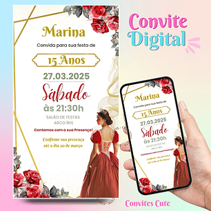 Convite Digital Debutante 15 anos