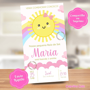 Convite Digital Raio de Sol Solzinho