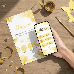 Convite Interativo (COM ou SEM) Sugestão de Presentes - Laços Lacinhos