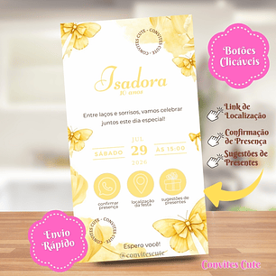 Convite Interativo (COM ou SEM) Sugestão de Presentes - Laços Lacinhos