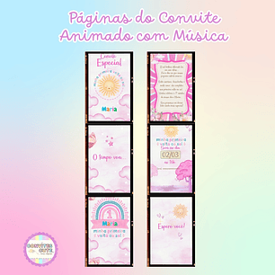 Convite Animado com Música - Primeira Volta ao Sol 365 dias meninas