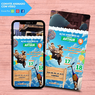 Convite Animado com Vídeo Up Altas Aventuras