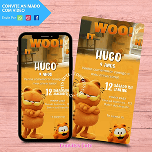 Convite Animado com Vídeo Garfield
