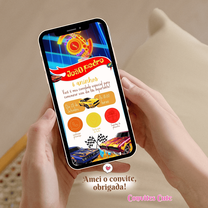 Convite Interativo (COM ou SEM) Sugestão de Presente - Hot Wheels 4