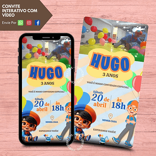 Convite Animado com Vídeo Blippi