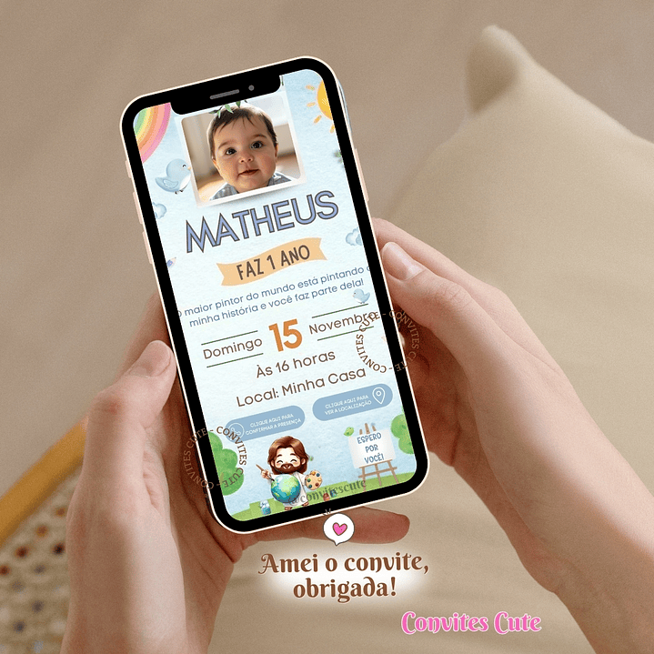 Convite Interativo O maior pintor do mundo Azul (Com Foto)  3