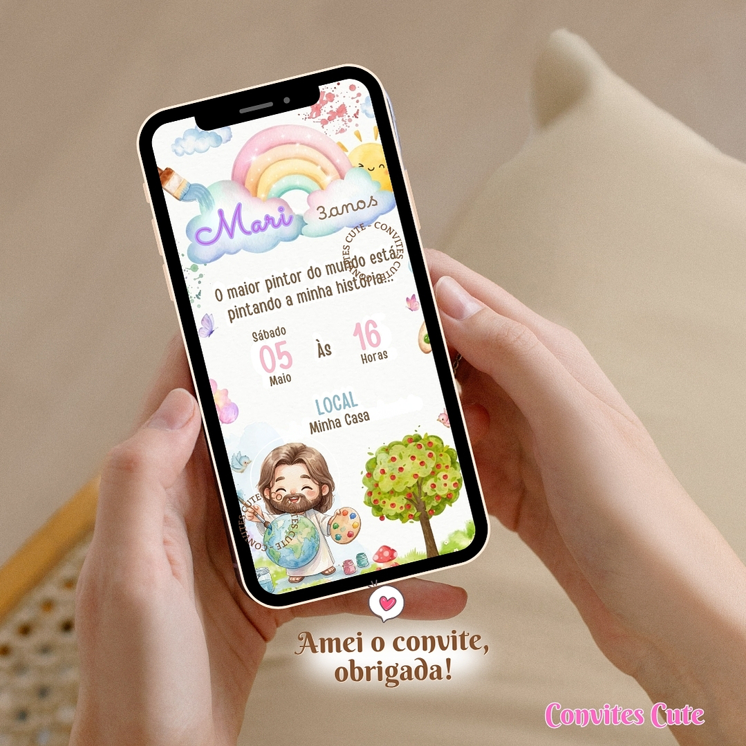 Convite Digital O maior Pintor do Mundo Rosa 3