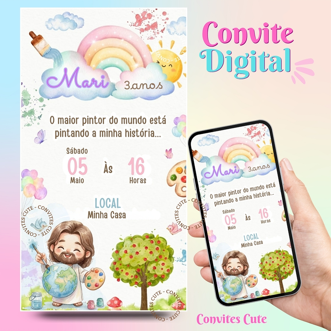 Convite Digital O maior Pintor do Mundo Rosa 1