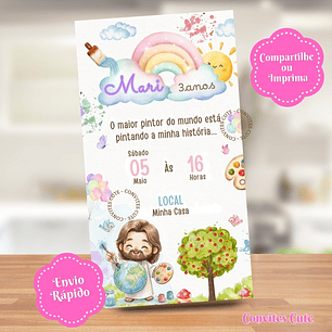 Convite Digital O maior Pintor do Mundo Rosa