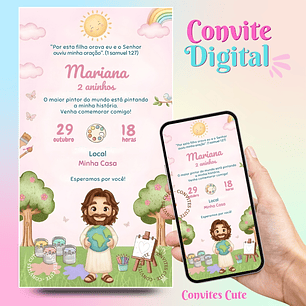 Convite Digital O maior Pintor do Mundo Rosa