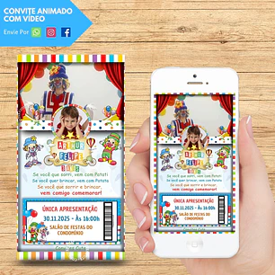Convite Animado com Vídeo Patati Patatá