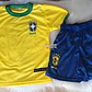 Conjunto Roupa Uniforme do Brasil Fantasia Futebol Meninos Meninas Infantil Torcedor Brasileiro Copa do Mundo  - Thumbnail 3