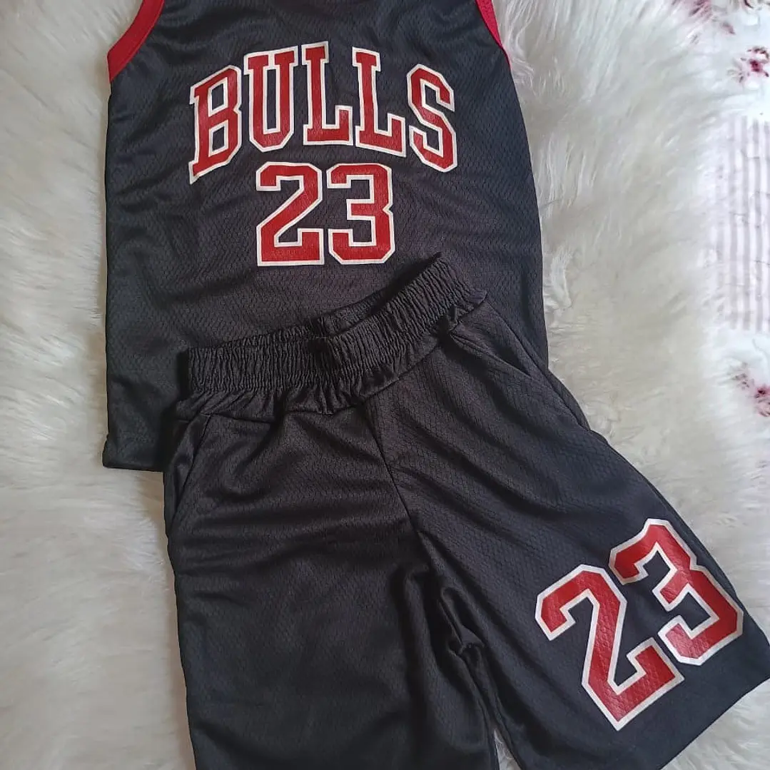 Conjunto De Basquete Infantil Masculino Regata + Shorts Bulls 23 6