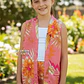 Conjunto Infantil Trio Kimono Floral Meninas Combinadinho Rosê  - Thumbnail 1