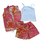 Conjunto Infantil Trio Kimono Floral Meninas Combinadinho Rosê  - Thumbnail 2