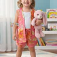 Conjunto Infantil Trio Kimono Floral Meninas Combinadinho Rosê  - Thumbnail 4