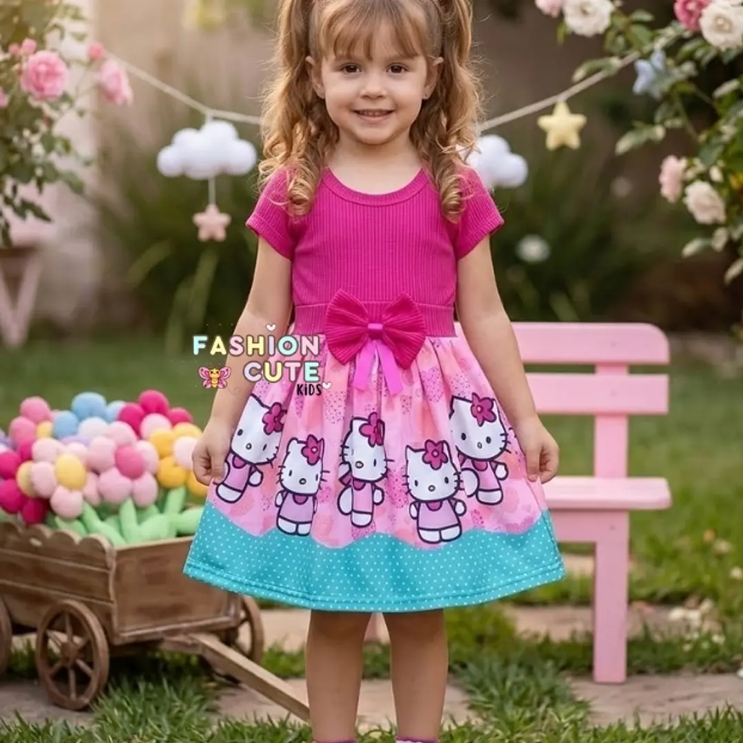 Vestido Infantil Temático Hello Kitty 7