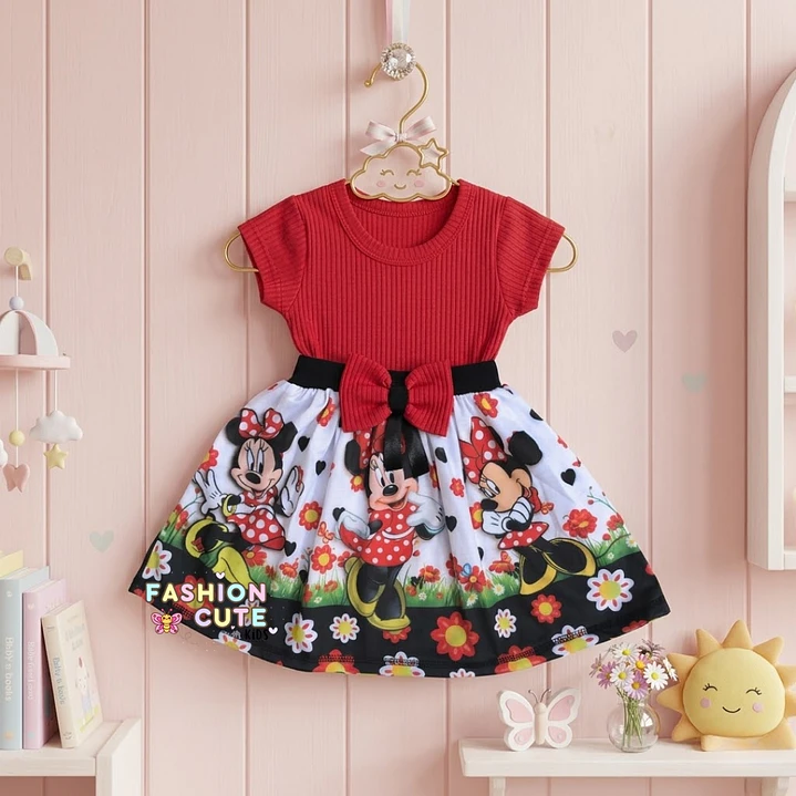 Vestido Infantil Temático Minnie Vermelha 5