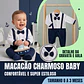 Macacão Bebê Estilo Social Menino Gravata Suspensório 0-3 Meses - Thumbnail 6