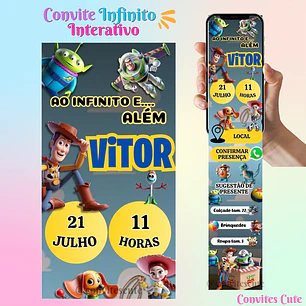 Convite Infinito Interativo Toy Story