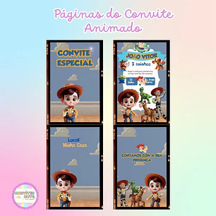 Convite Animado com Música - Toy Story