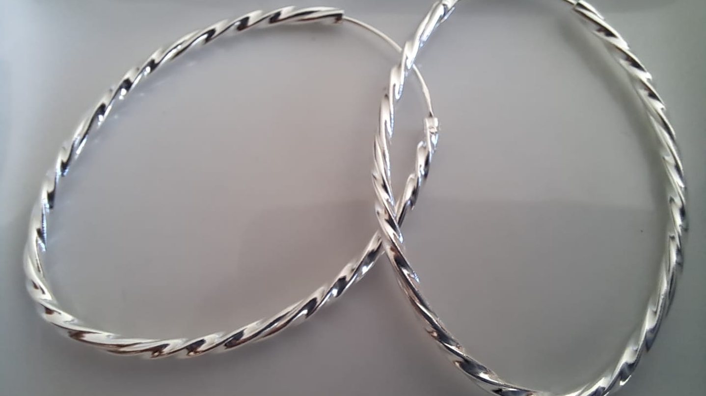 Argolla Ovalada Entorchado 40 mm  1