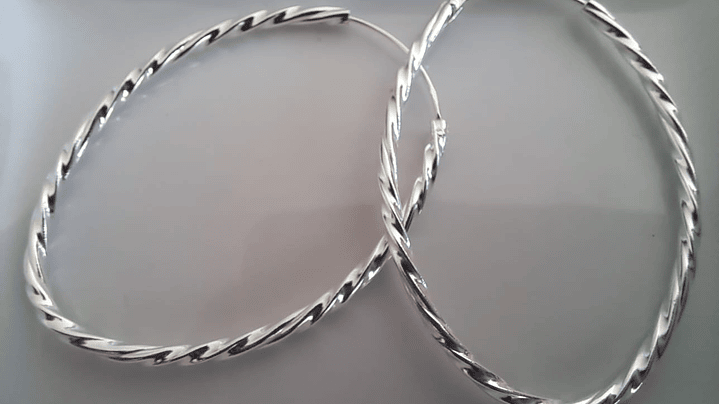 Argolla Ovalada Entorchado 40 mm  1