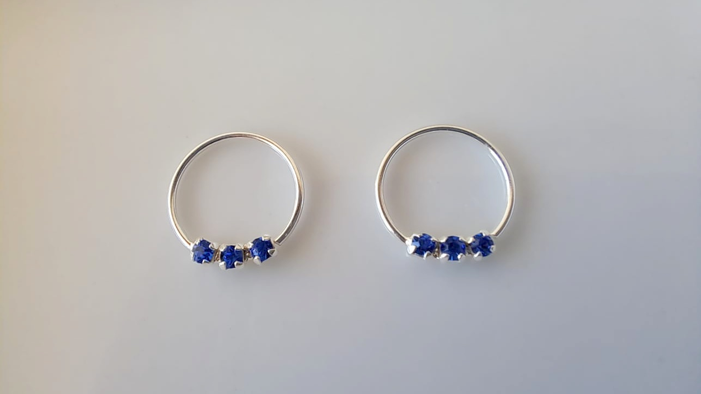 Piercing Aro Circón Azul 1