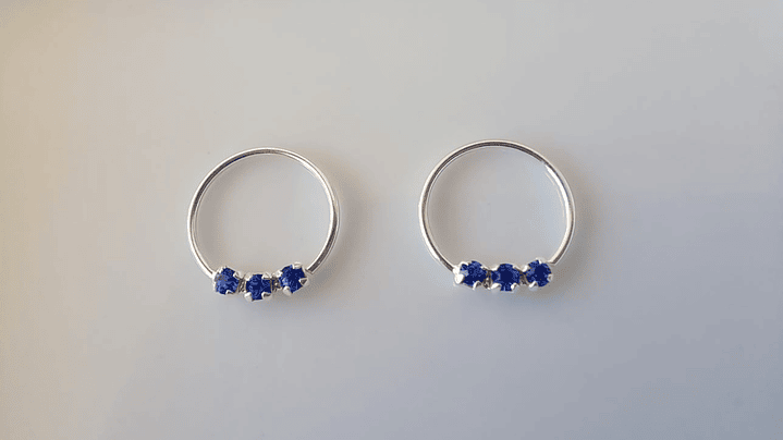 Piercing Aro Circón Azul 1