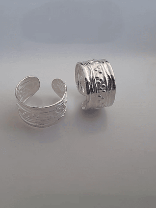 Earcuff Liso Relieves-Plata 925