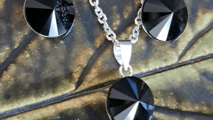 Conjunto Cristal Circular Negro  1