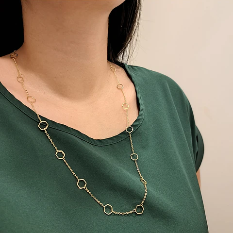Collar Dije Hexagonal 