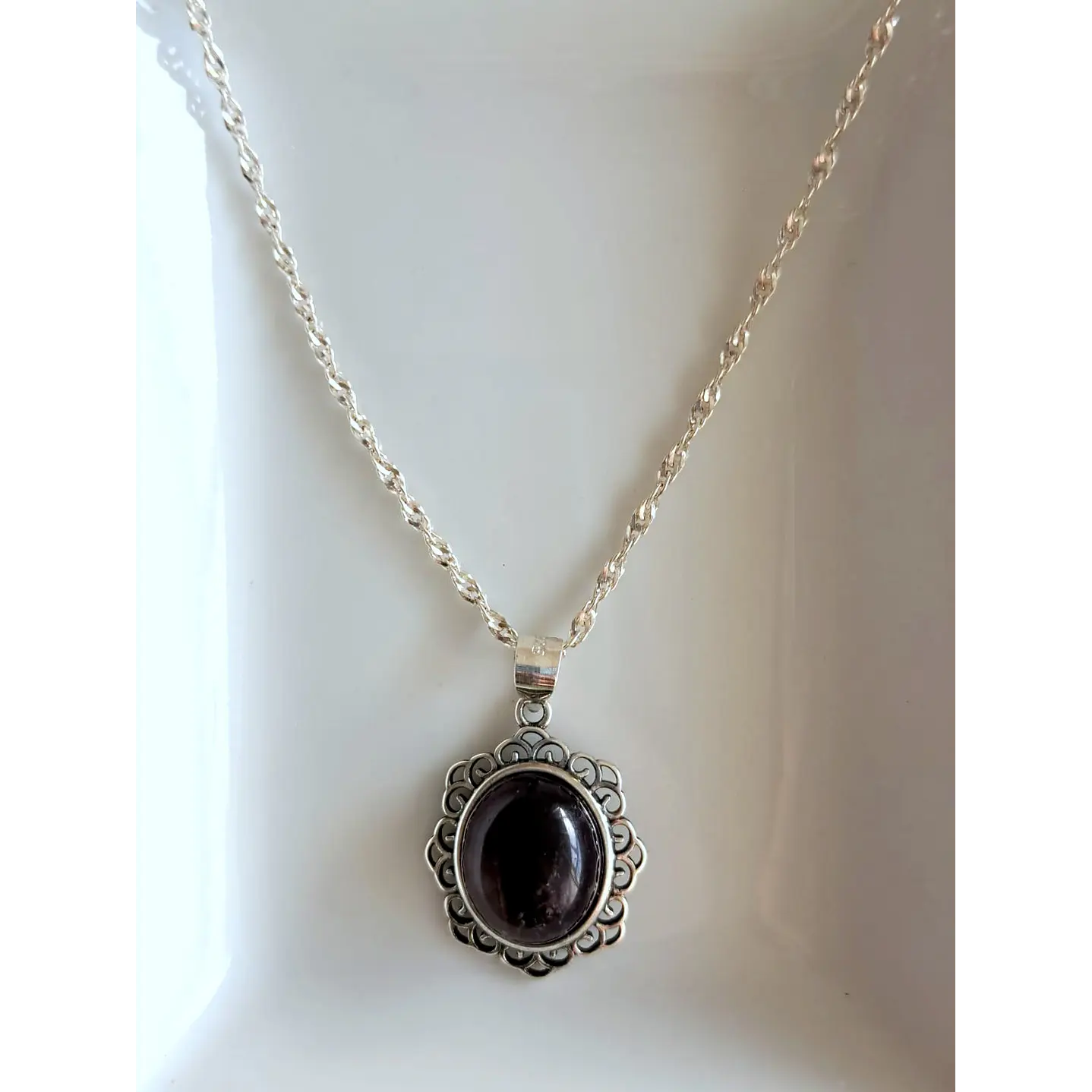 Collar Vintage Medallón Piedra 1