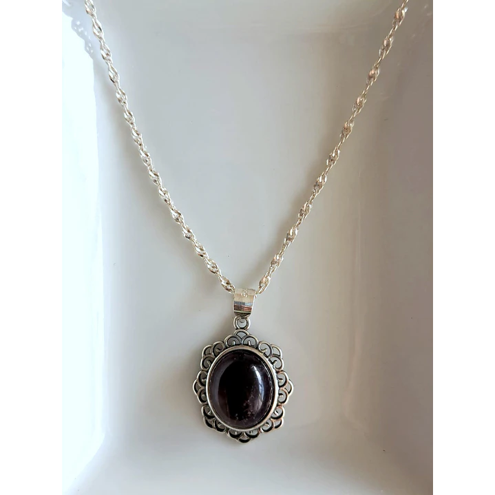 Collar Vintage Medallón Piedra 1